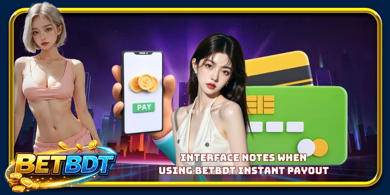 Interface notes when using BETBDT instant payout